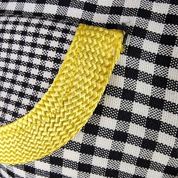 Vintage 60s Gingham Button Front Mini Dress Jacket Black White  Size Medium - Picture 10 of 15